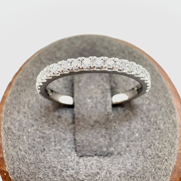 VTG Sterling Silver 925 Cubic Zirconia Pavé Set Band Statement Ring Size 6.5 - Picture 1 of 9